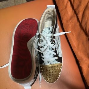 Christian Louboutin Leather Spike toe High Top Sneaker